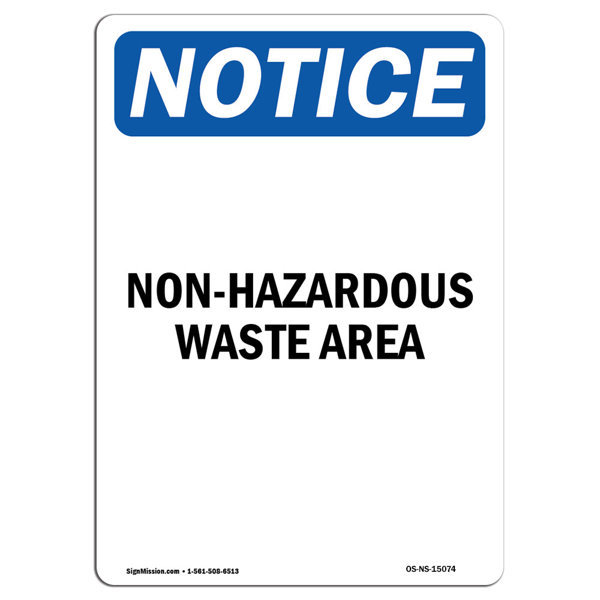 SignMission NonHazardous Waste Area Sign Wayfair